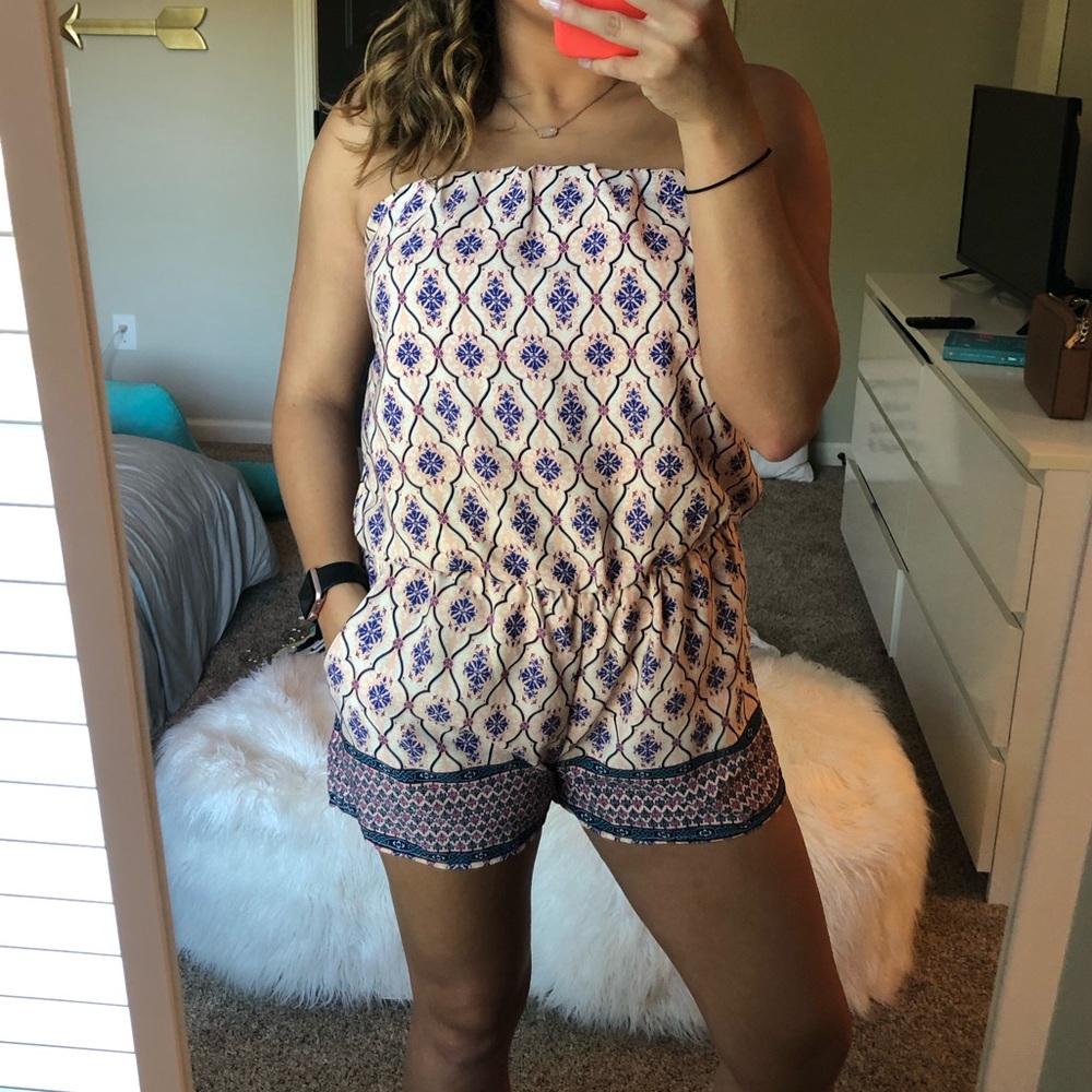 strapless romper